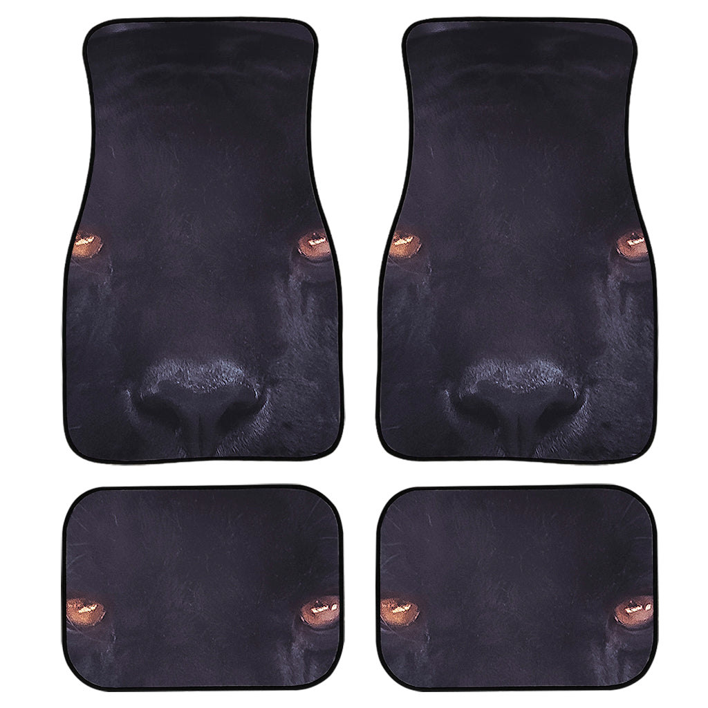 Black Jaguar Print Front And Back Car Floor Mats, Front Car Mat