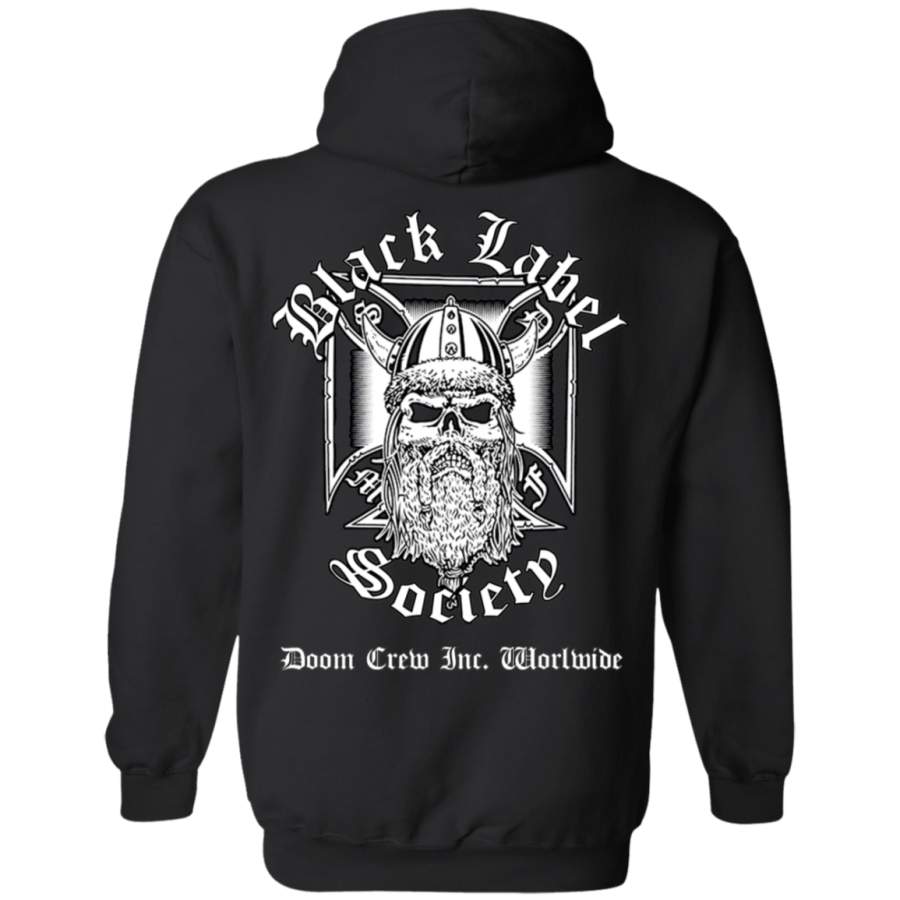 Black label Society Viking Back print Pullover Hoodie