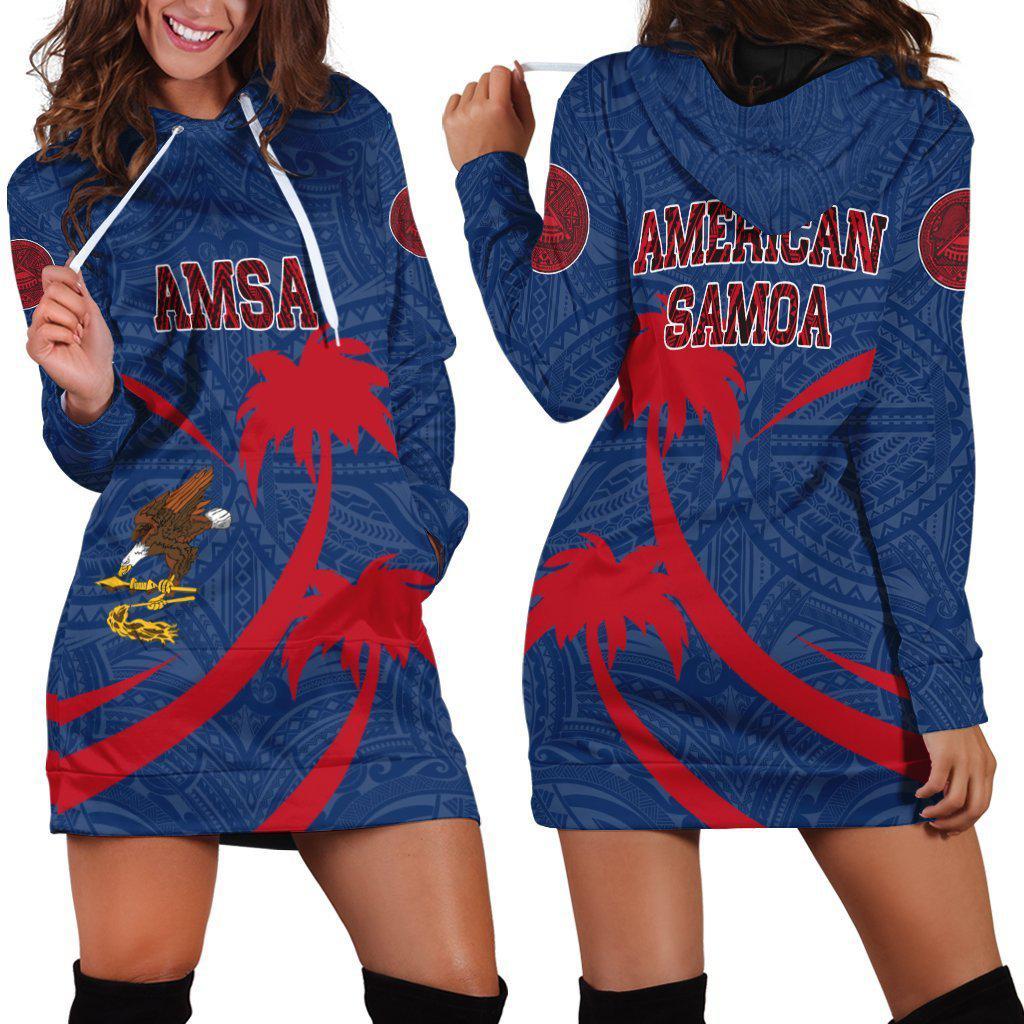 American Samoa Coconut palm Island Hoodie Dress