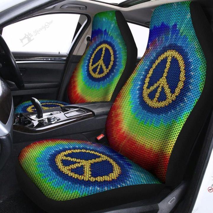 Tie Dye Hippie Car Seat Covers Set 2 Pc Accessories Cover - Tie Dye Car Seat Covers Full Set