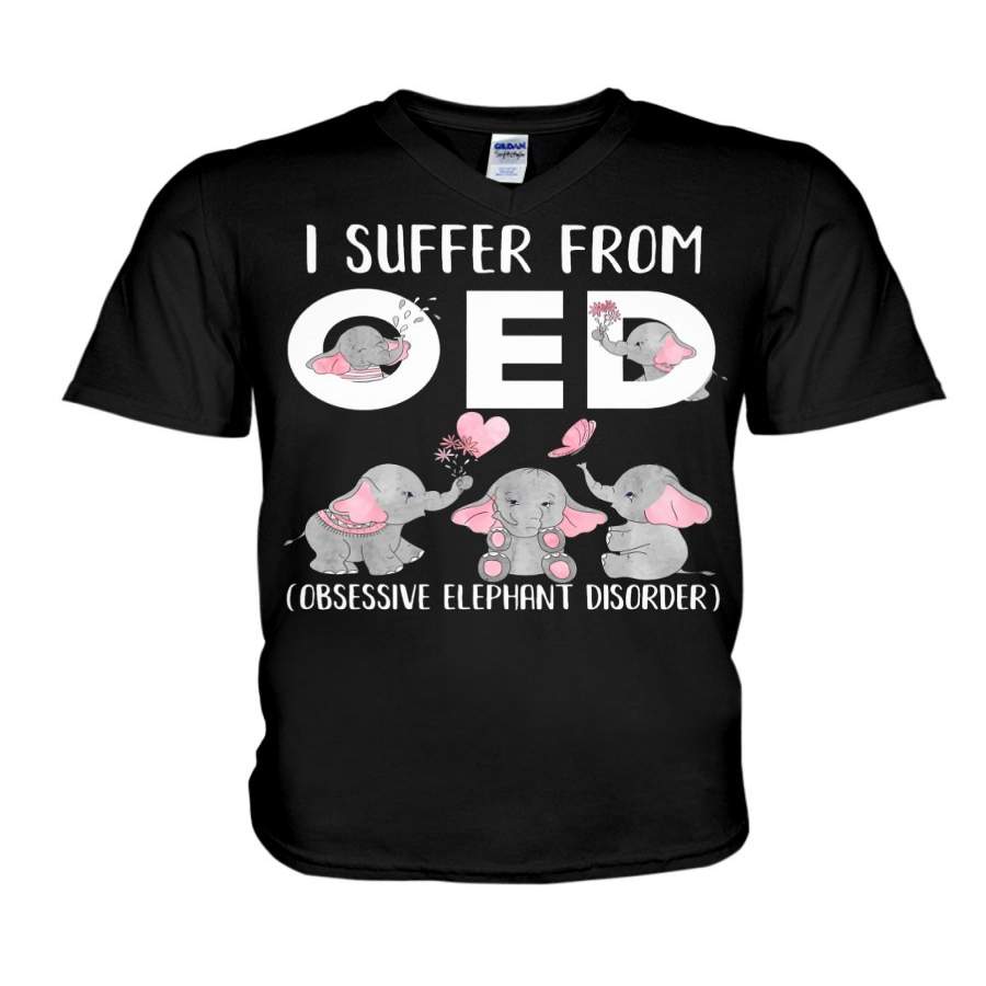 I Suffer From Obsessive Elephant Disorder Gift For Elephant Lovers Guys V-Neck