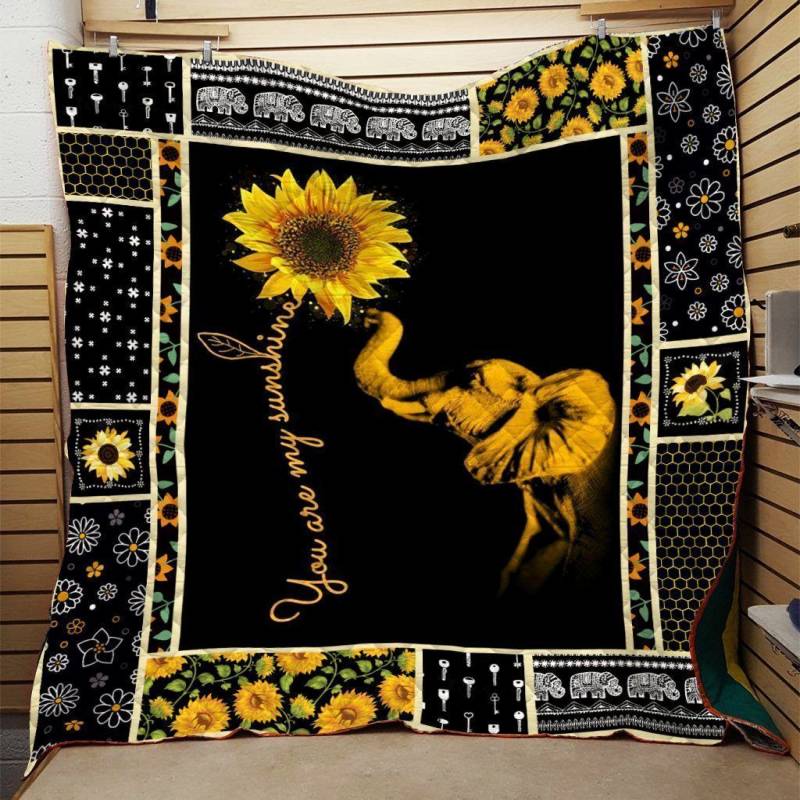 Sunflower And Elephant ZR124 Quilt