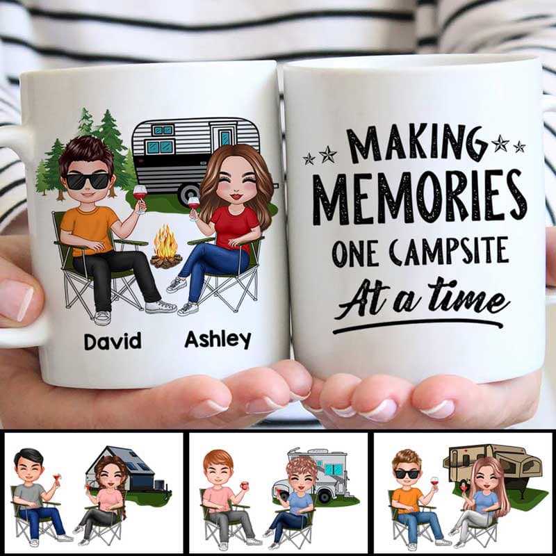 Doll Couple Camping  Gift For Him For Her Personalized Mug