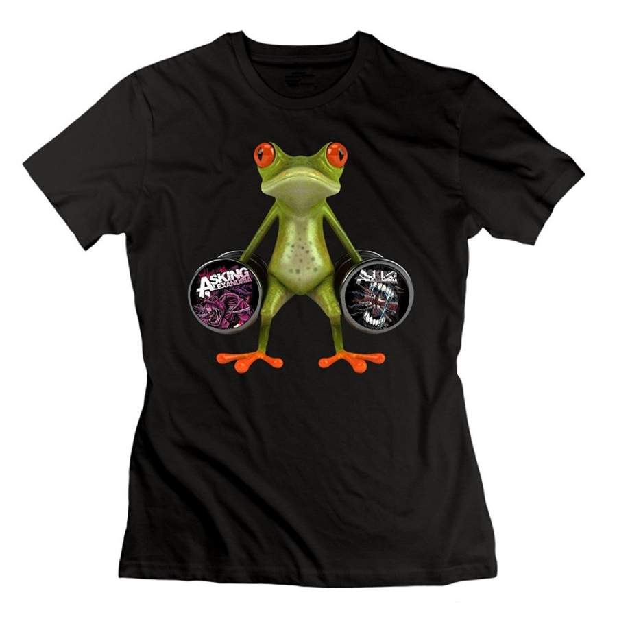 Womens Personality T Shirt Asking Alexandria Funny Frog Girls Funny T-Shirt