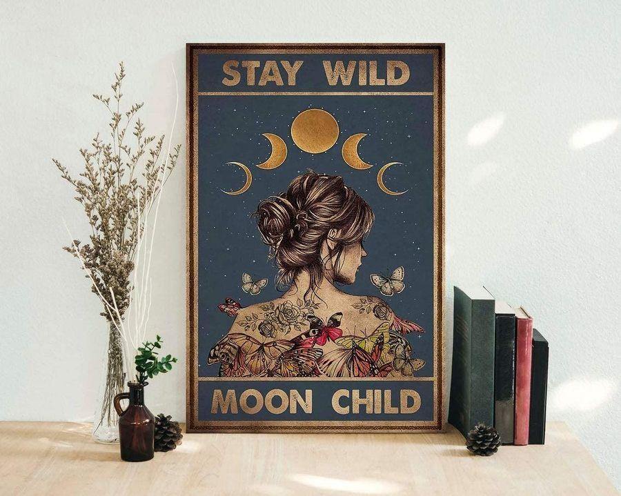 Butterfly Girl Stay Wild Moon Child, Into Forest I Go To Lose My Mind And Find My Soul – Best Idea Gift , Gift For Home Decor, Gift For Family – Horizontal Canvas Matte Canvas Wall Artx