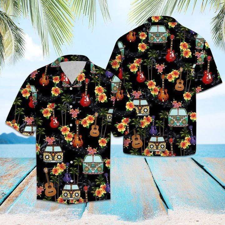 Hippie Camping Car Guitar Hawaii Shirt For Men Women Ha29174