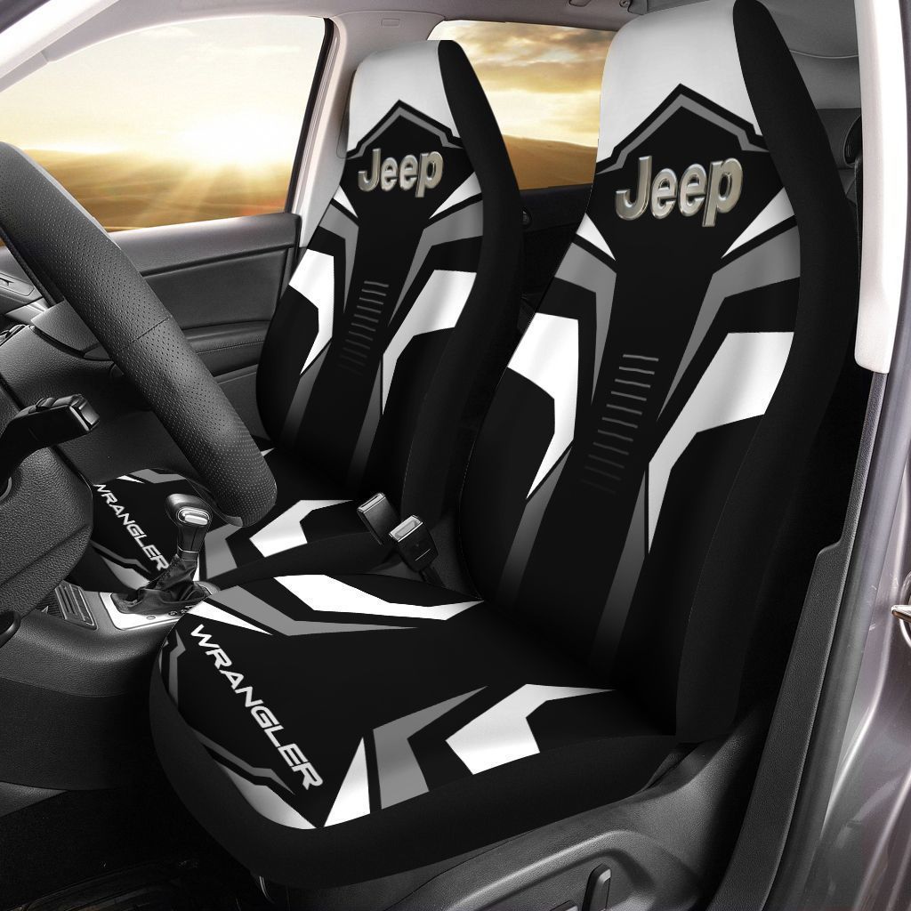 Jeep Wrangler Tnt-Hl Car Seat Cover (Set Of 2) Ver 2 (White)