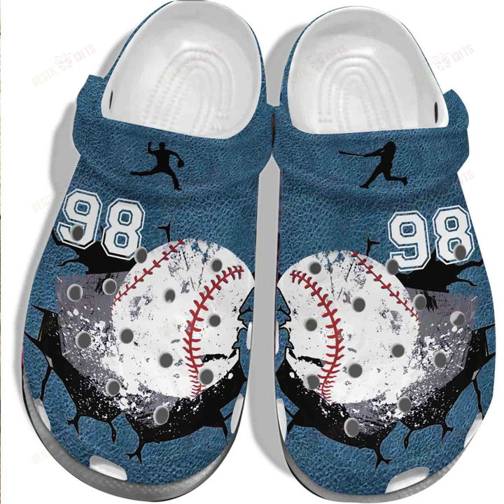 Baseball Falls Against The Wall Crocss Classic Clogs Shoes