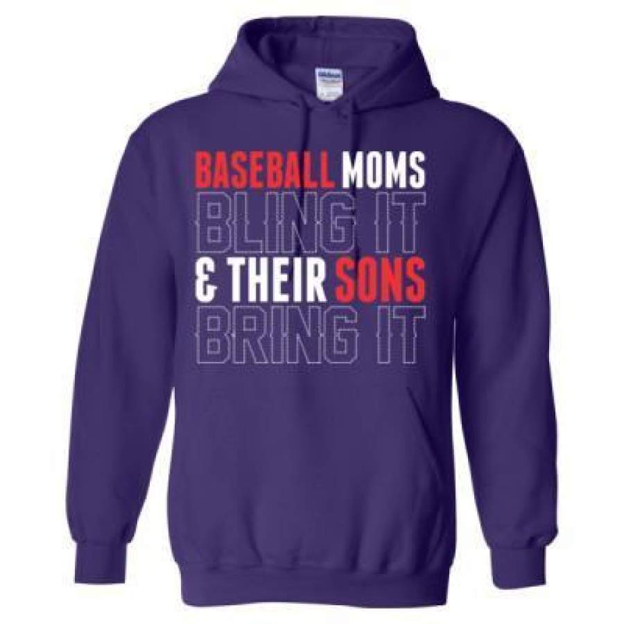 AGR Baseball Moms Bling It And Their Sons Bring It – Heavy Blend™ Hooded Sweatshirt