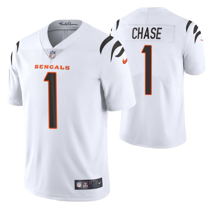 Cincinnati Bengals Jamarr Chase #1 2021 Draft NFL White Jersey For Fans