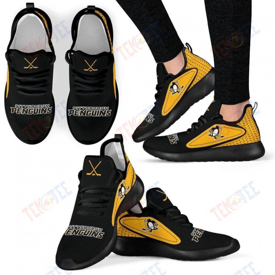 Mens Womens Pittsburgh Penguins Sneakers Legend React Mesh Knit Sneaker Running Shoes For Men Women TDT311