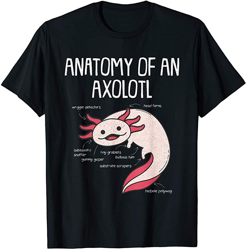 Axolotl Anatomy Cinco De Mayo Mexican Salamander Amphibian T-Shirt