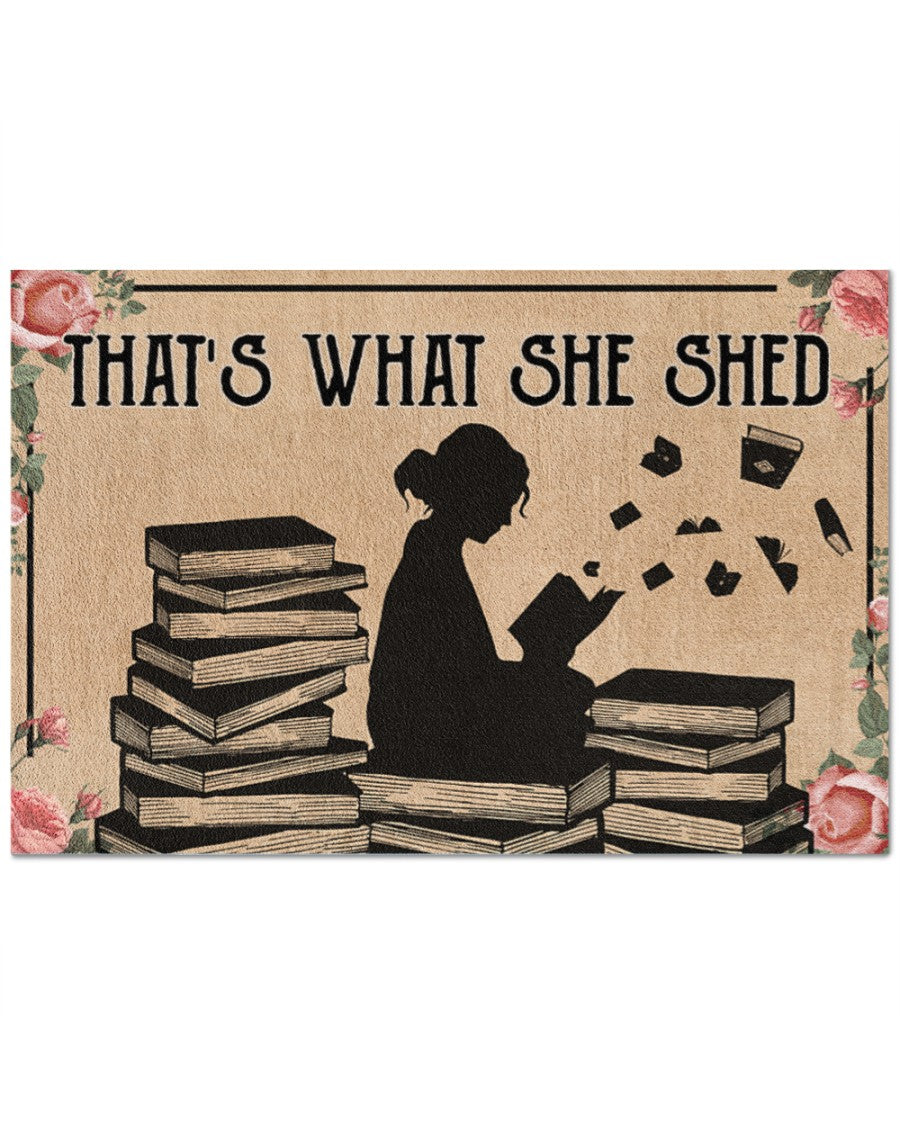 That’S What She Shed Reading Doormat Indoor And Outdoor Mat Entrance Rug Sweet Home Decor Housewarming Gift Gift For Friend Family Stem Feminist