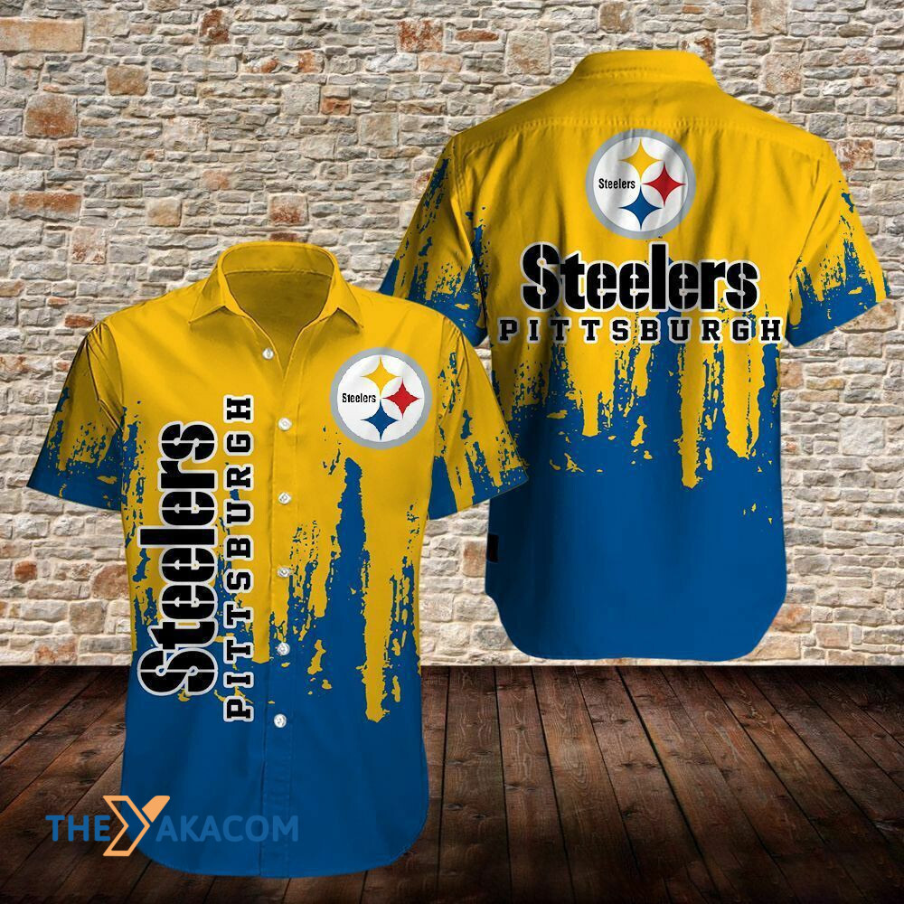 Pittsburgh Steelers Two Tone Gift Nfl For Fan Short Sleeve Hawaii Shirt Ha40433