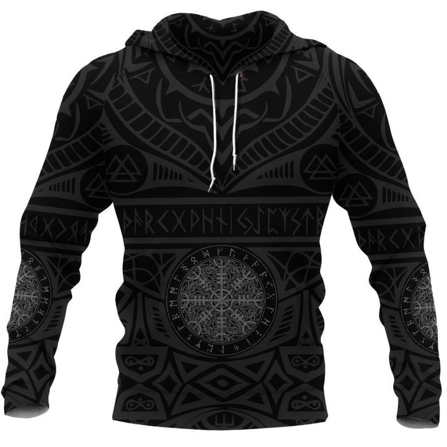 Vikings Tattoo All Over Hoodie K4