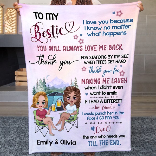 Personalized To My Bestie Blanket Meaningful Gift For Best Friend Blanket