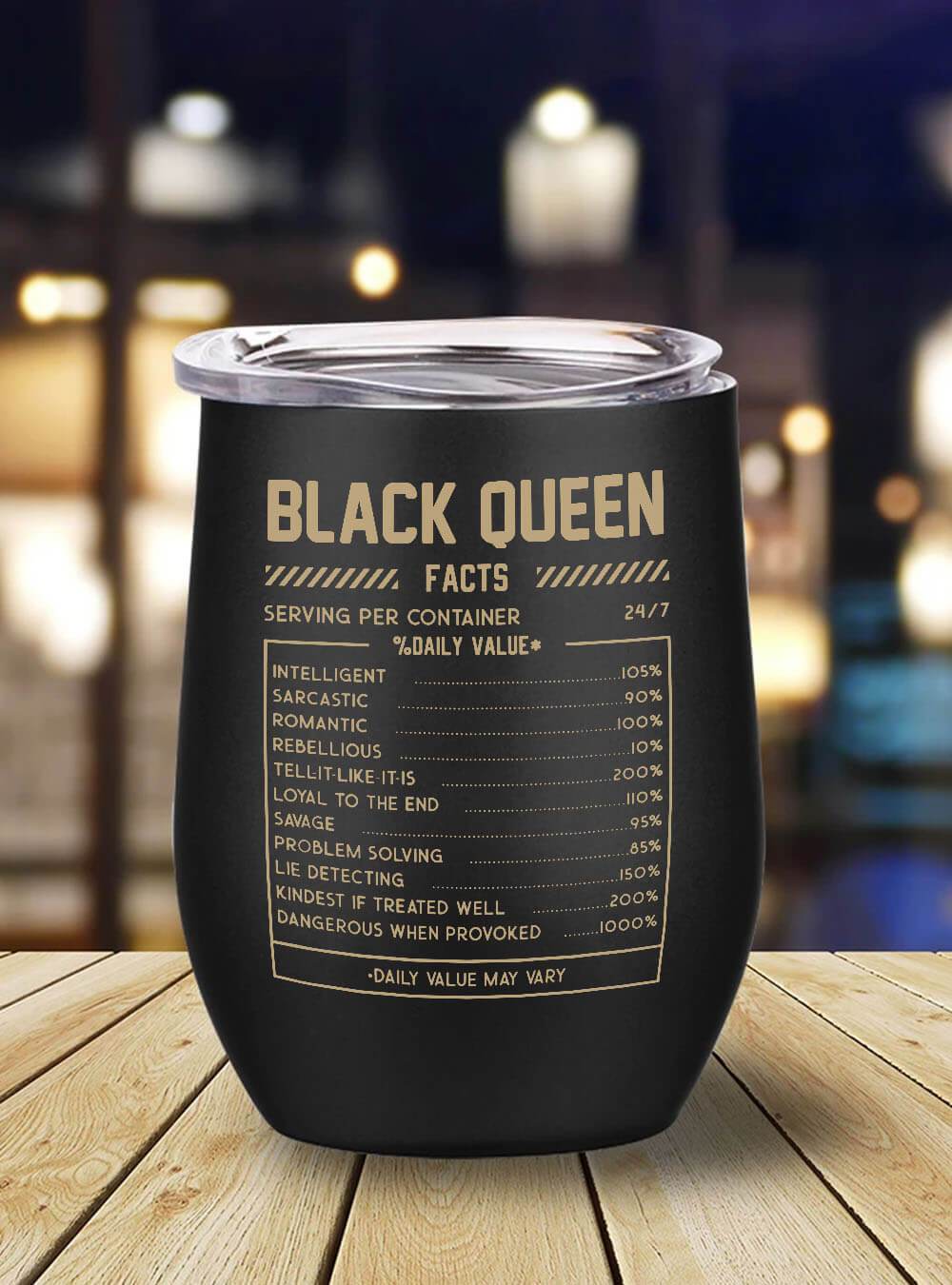 African Tumbler Mug Black Queen Facts Funny Stainless Steel Wine Tumbler Mug Afrocentric Inspired Gifts Bps5134