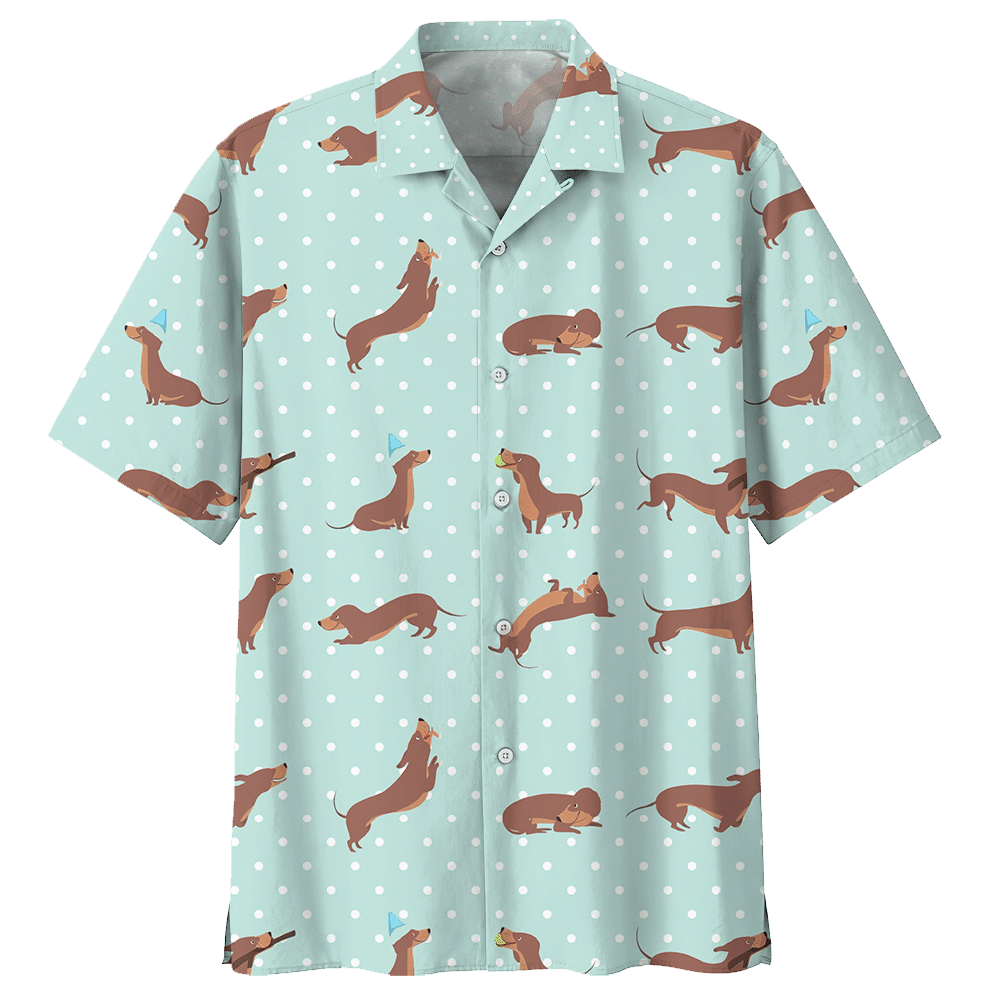 Dachshund Blue Nice Design Unisex Hawaii Shirt For Men And Women Ha84425