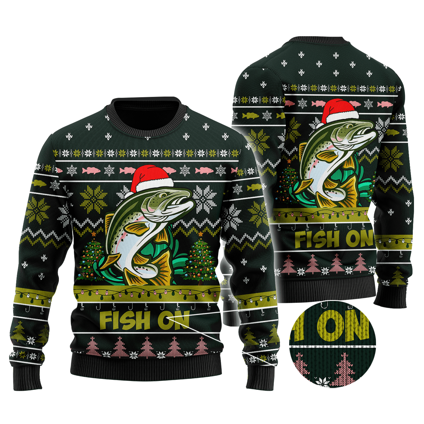 Trout Fishing Ugly Christmas Sweater | Unisex | Full Size | Adult | Colorful | US3708