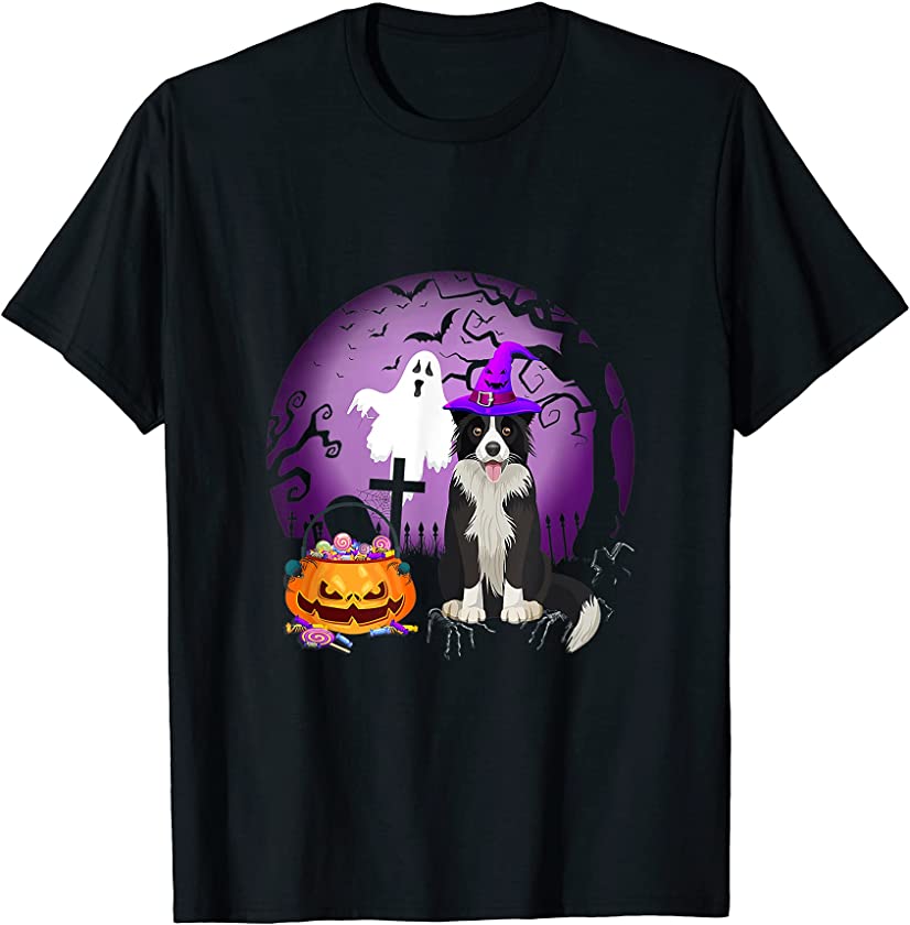 Border Collie Dog Candy Pumpkin Halloween Lover T-Shirt