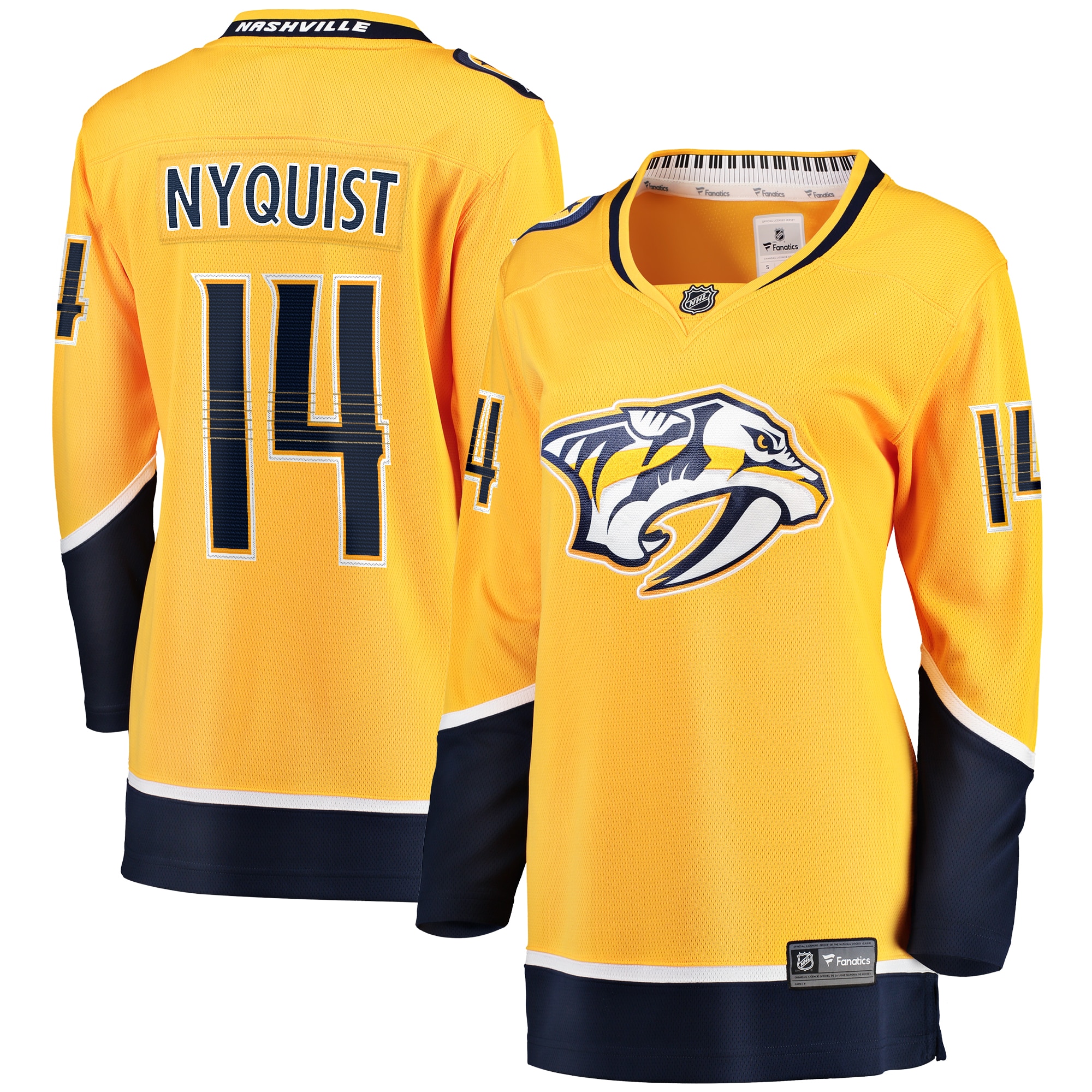 Women's Nashville Predators Gustav Nyquist Gold Home Breakaway Player Jersey