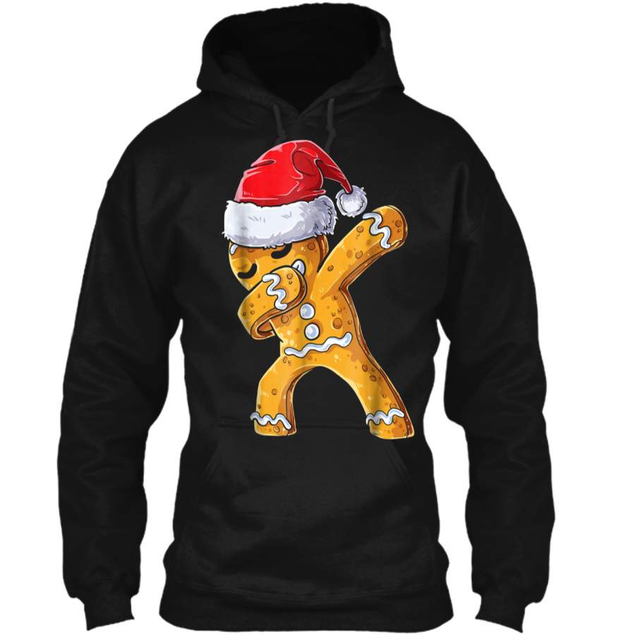 Dabbing Gingerbread Santa Christmas kids boys Gifts Pullover Hoodie 8 oz