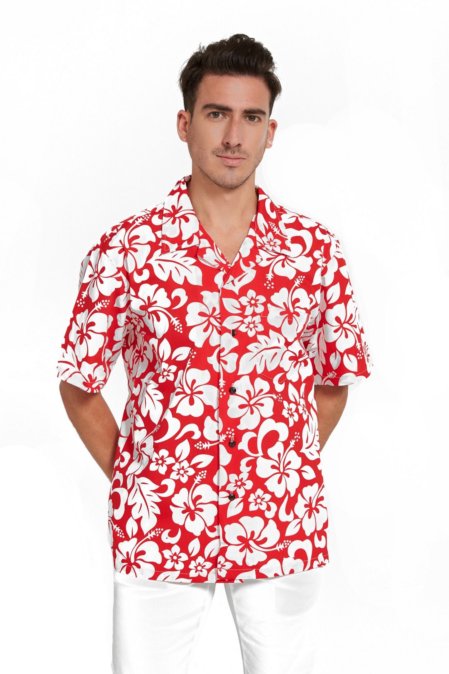 Hibiscus Red High Quality Hawaii Shirt Ha103214