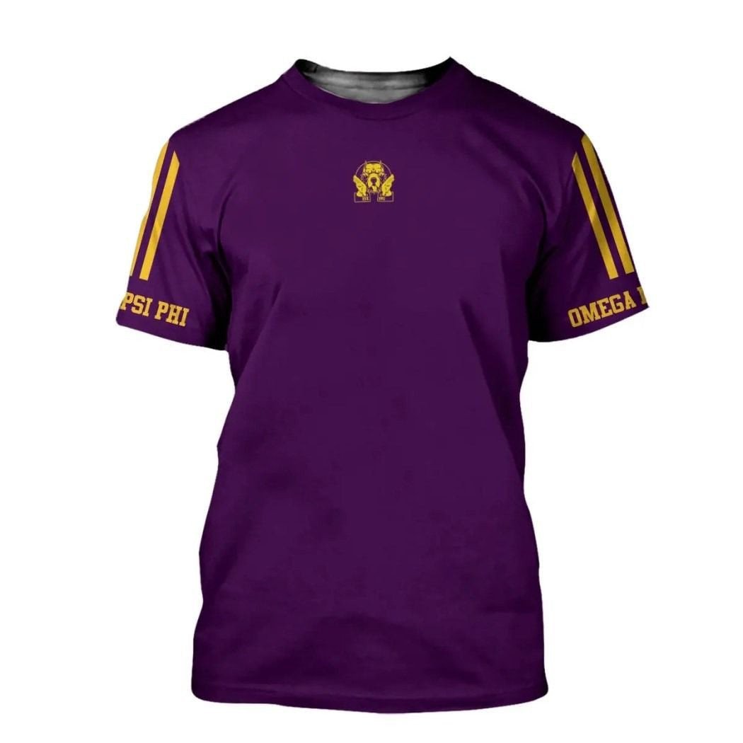 Fraternity Tshirt – Omega Psi Phi Bull Dog Hand Sign Style Tshirt