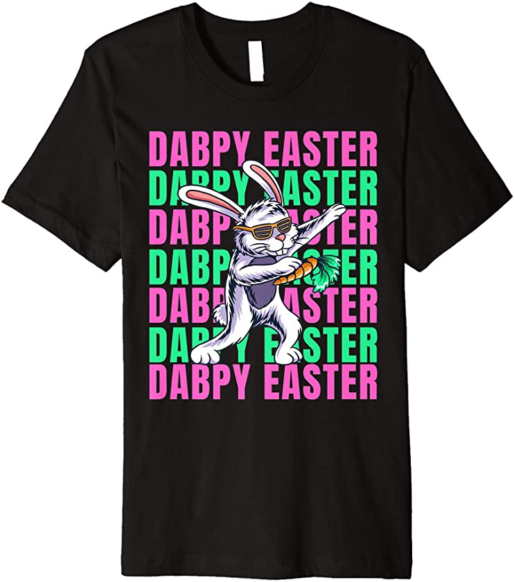 Boys Dabbing Happy Easter Day Rabbit Girls Kids Adults Premium T-Shirt