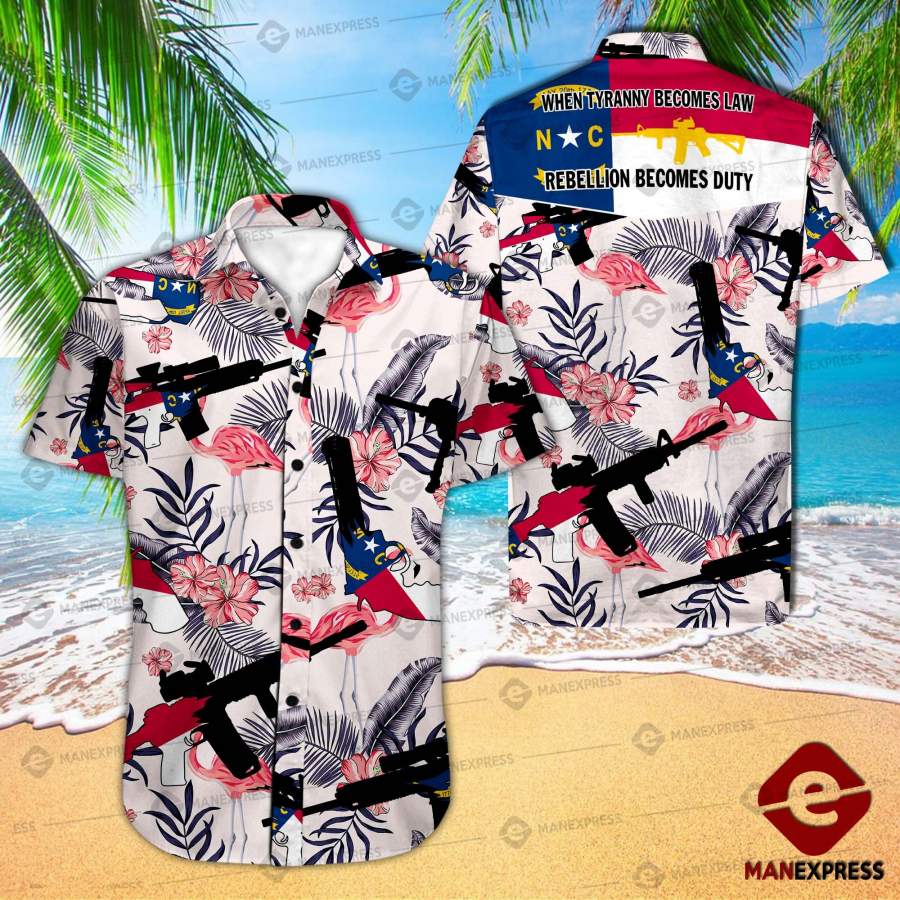 North Carolina Three Percenter Patriot Hawaiian Shirt Fuk Ha2806