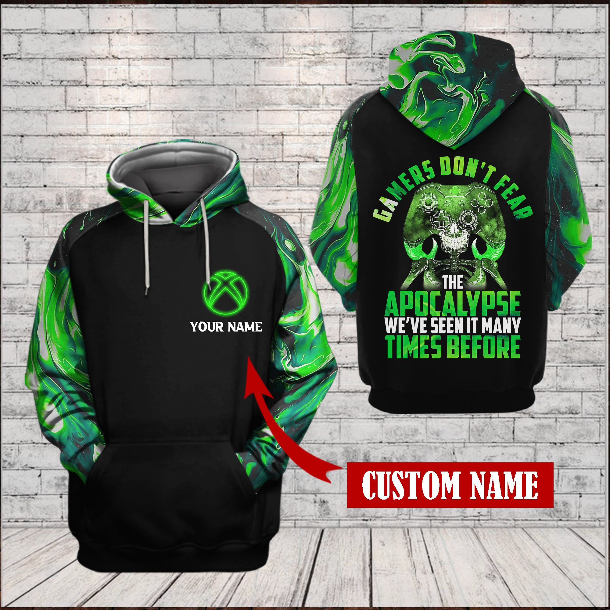 Xbox Gamers don’t fear the apocalypse hoodie 3D Custom TTM