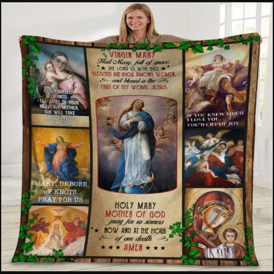 Virgin Mary Holy Mary Mother Of God Jesus Christ Ultra Soft Cozy Plush Fleece Blanket