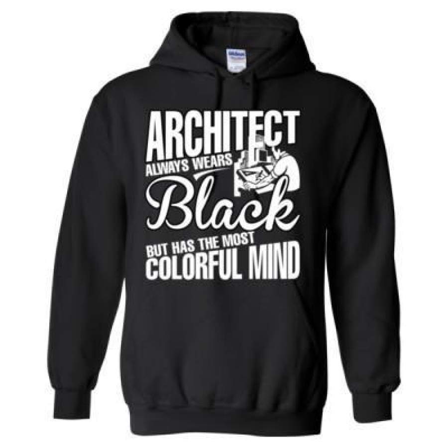 AGR Architect Always Wear Black But Has The Most Colorful Mind – Heavy Blend™ Hooded Sweatshirt