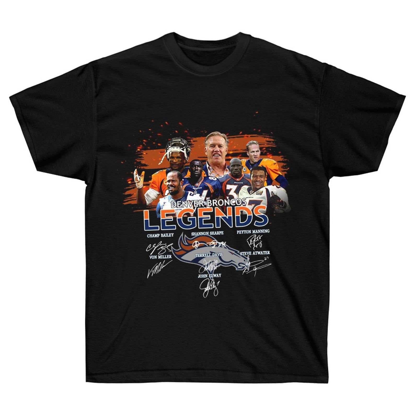 Denver Broncos Legend Player Signature Gift Shirt For Fan Denver Broncos Shirt Denver Broncos Tshirt Denver Broncos T Shirt S-5