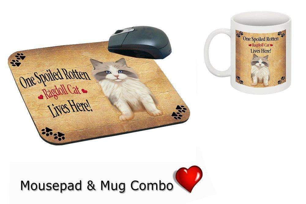 Ragdoll Kitten Spoiled Rotten Cat Mug & Mousepad Combo Gift Set