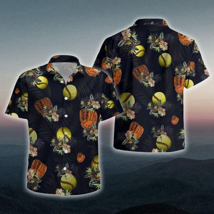 Softball Tropical Hawaii Shirt For Men And Women Ha41526