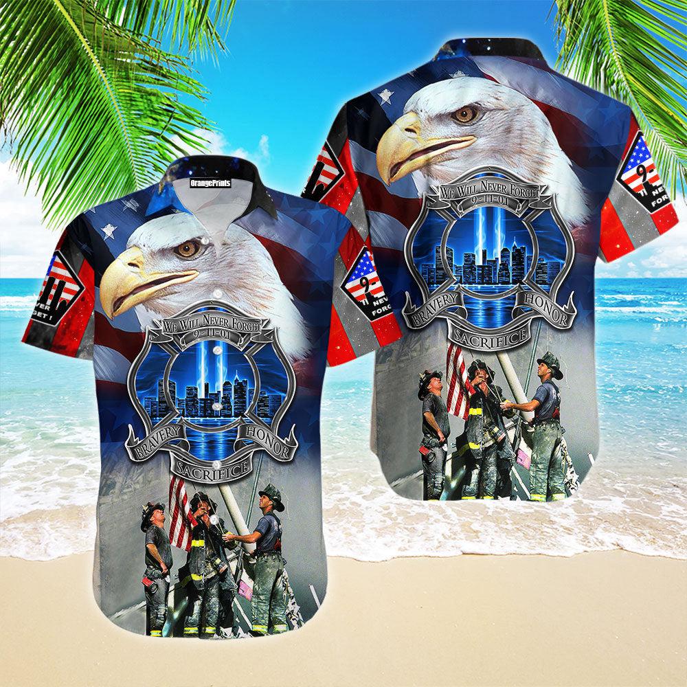 Never Forget Eagle American Flag Patriot Day Hawaii Shirt Ha75935