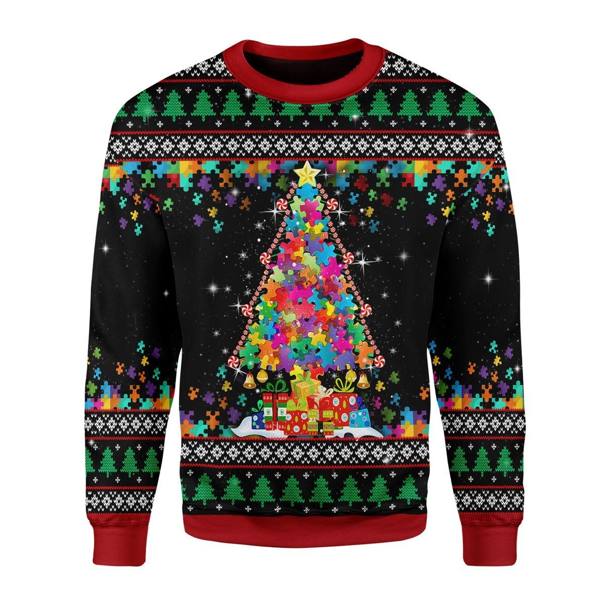 Autism Christmas Tree Ugly Christmas Sweater | Unisex | Full Size | Adult | Colorful | US3466