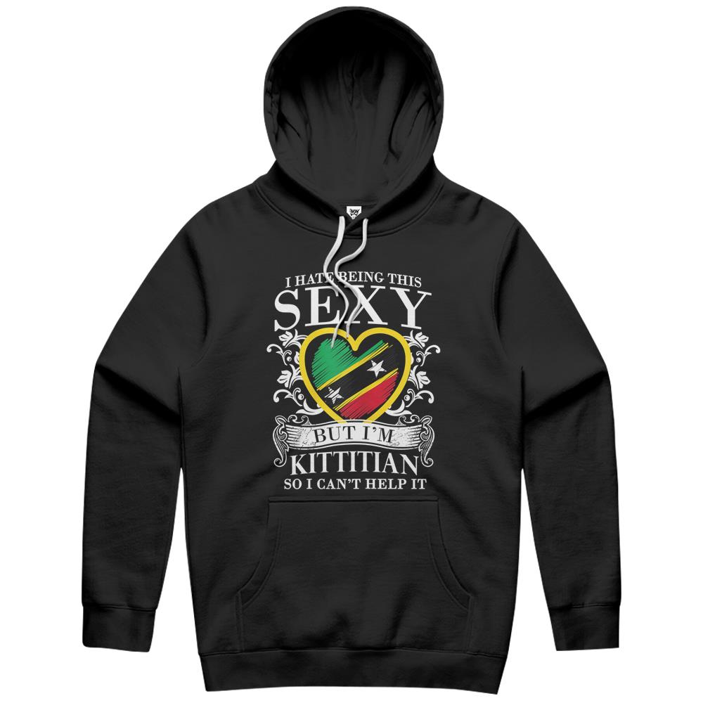 Womens Cute I Heart St Kitts And Nevis Flag Sexy Hoodie