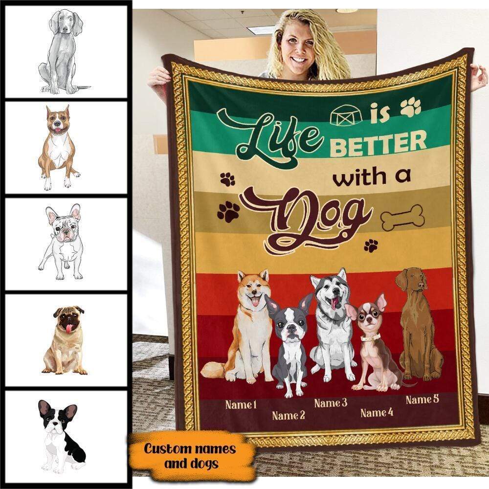 [CityBarks] [Blanket] – customize Life is better with a dog BBA102