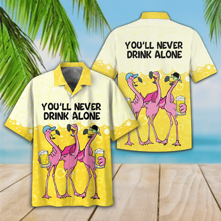 Flamingo You Will Never Drink Alone Hawaii Shirt For Men Women Adult Ha8992