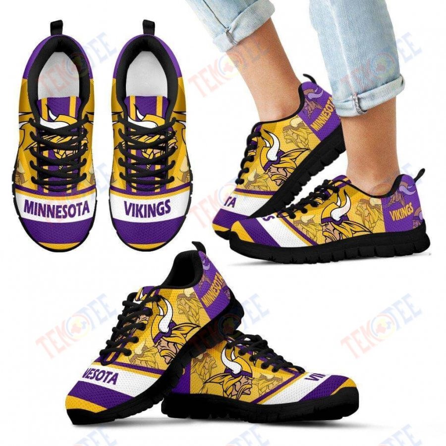 Mens Womens Minnesota Vikings Sneakers Three Impressing Point Of Logo Sneaker Running Shoes For Men Women TDT937