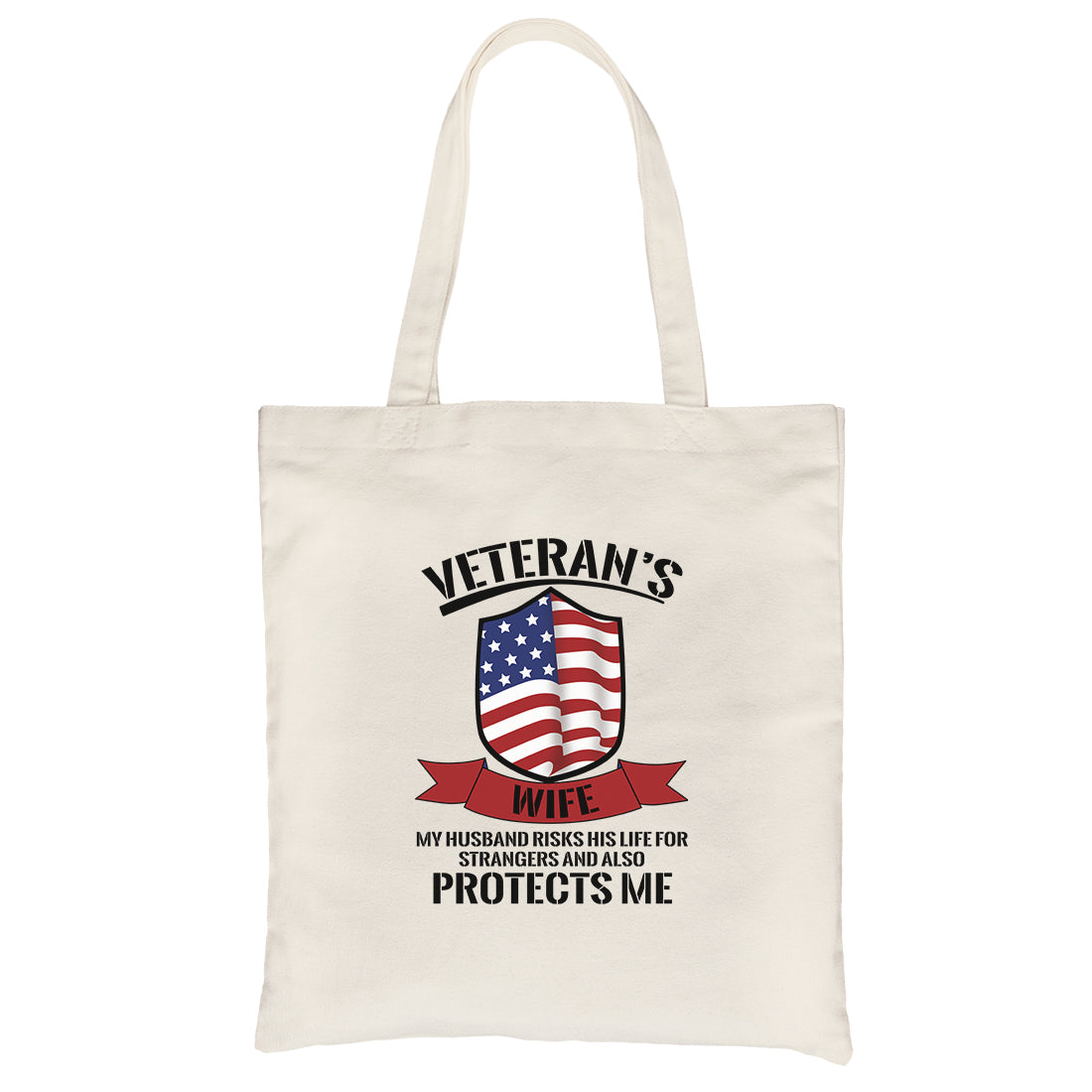 Veteran’s Wife Canvas Bag Heavy Cotton Cute US Veteran Gift Bag