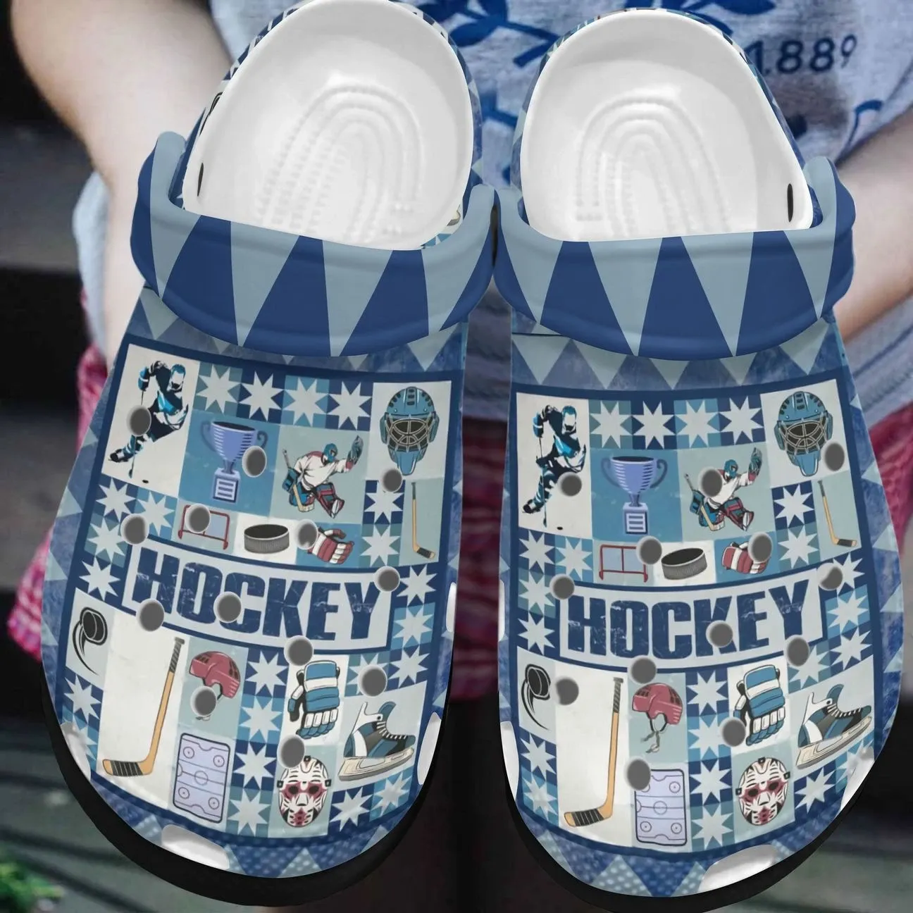 Hockey Personalized Clog Custom Crocss Comfortablefashion Style Comfortable For Women Men Kid Print 3D Hockey