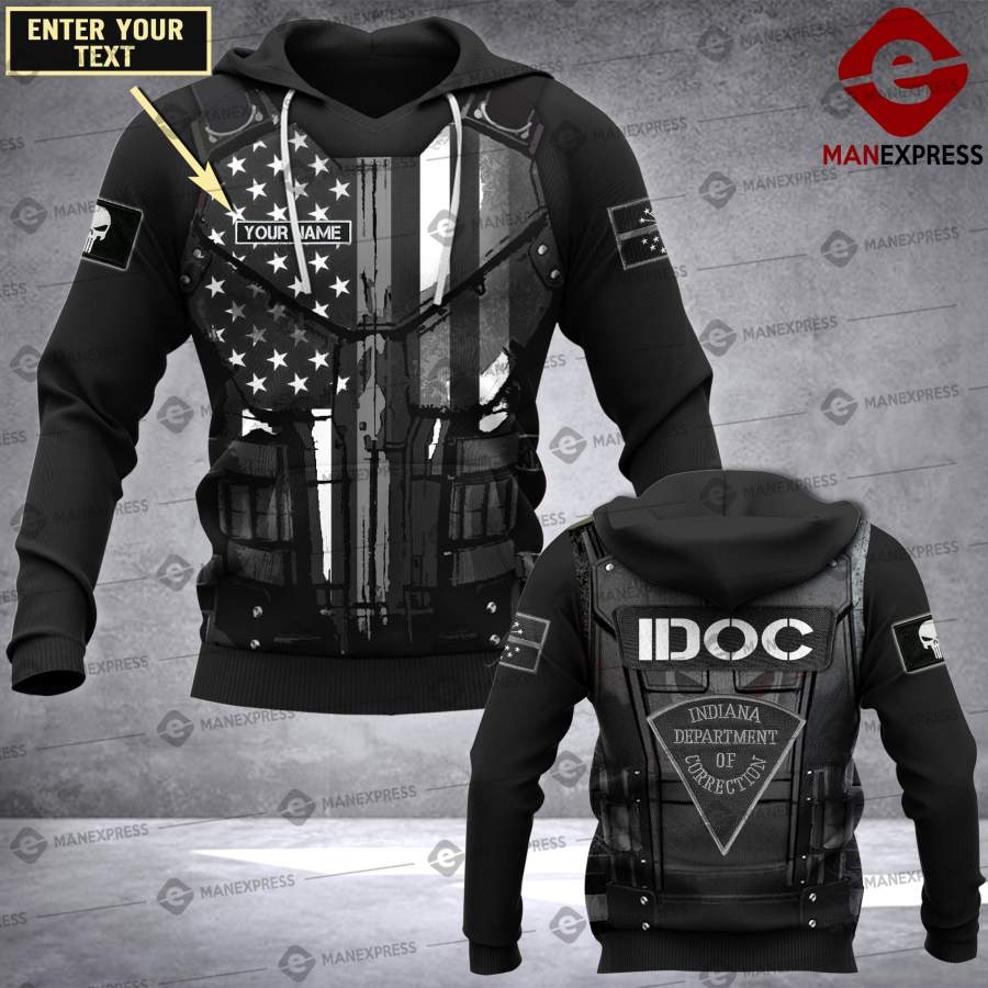 Customized US ARMOR IDOC – Indiana Department of Correction 3D HOODIE Correctional Officer LMT