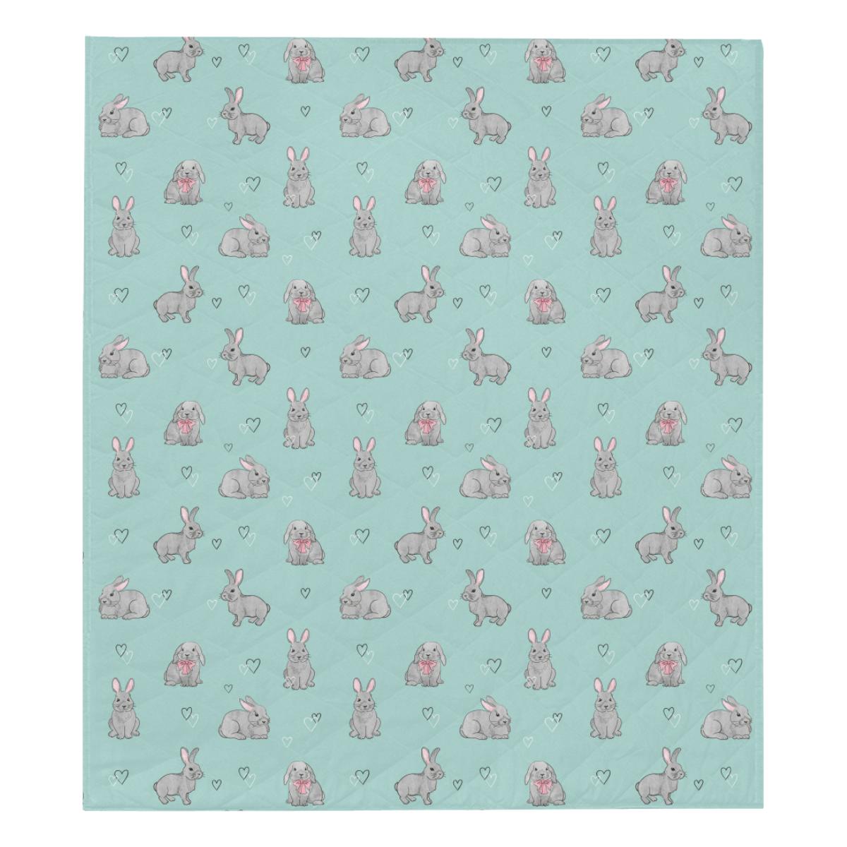 Bunny Pattern Print Design 02 Premium Quilt