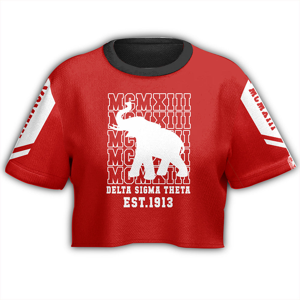 Sorority Tshirt – Delta Sigma Theta Mcmxiii Red Croptop Tshirt