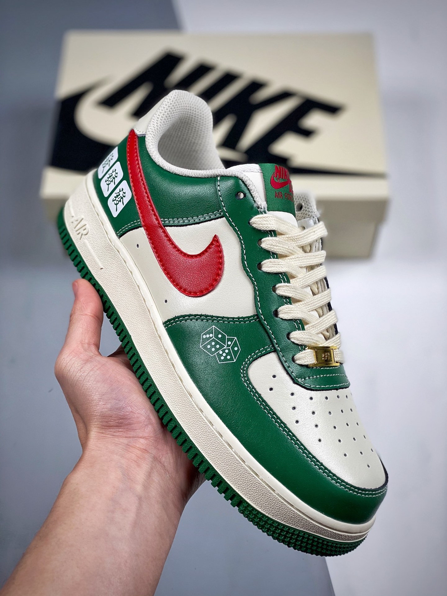 Custom Nike Air Force 1 Low White Green Red 5340999