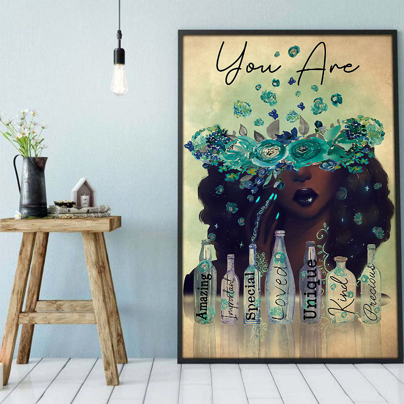 Afrocentric Canvas Cool Black Power Poster Art Print Black Girl Pride Afro Man Attractive Wall Art Home Decoration