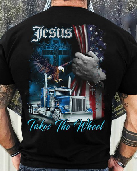 Trucker Christian Jesus Takes The Wheel Classic T-Shirt